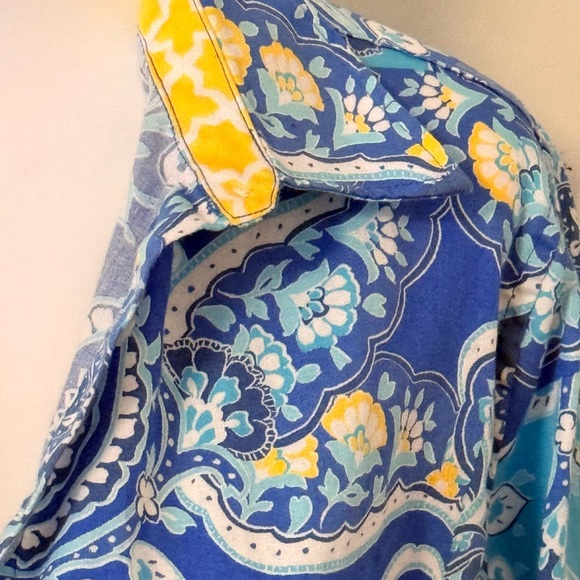 Ruby Rd. Blue and Turquoise Paisley Button-Down Shirt - Picture 4 of 12